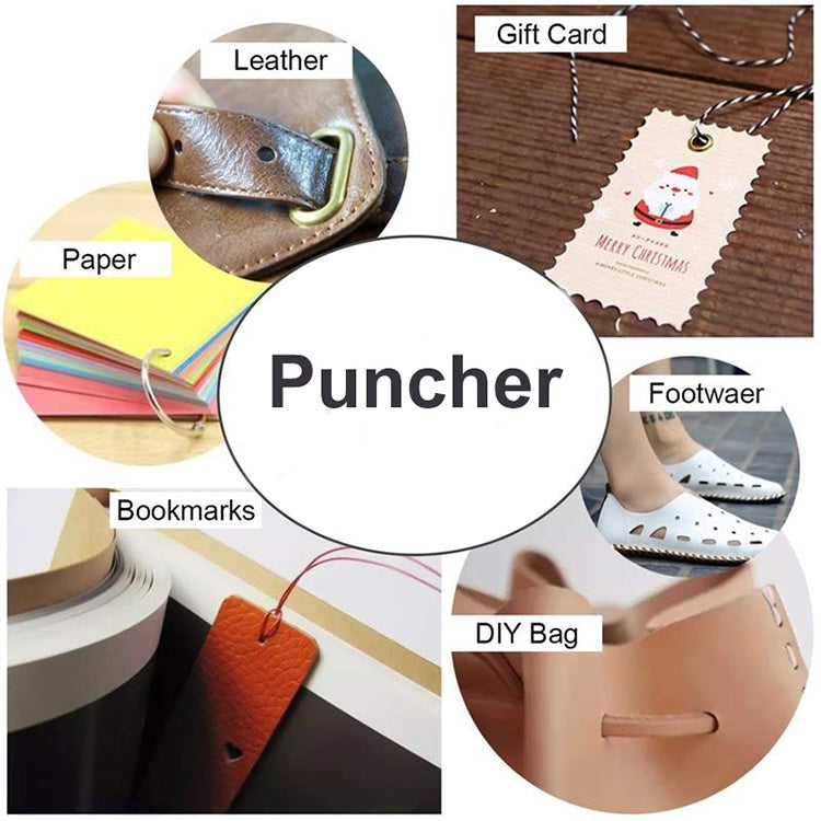 Multifunctional Belt Hole Puncher with 6 Holes Leather Hole Punch for Leather Belts Cards Paper Fabric(Blue)