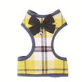 Adjustable Bow Plaid Vest Lead Pull Rope Leash for Cat Dog Pet(L)