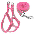 Small Medium Dogs Nylon Reflective Dog Leash Lead Set, Size:S(Pink)