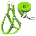 Small Medium Dogs Nylon Reflective Dog Leash Lead Set, Size:S(Green)