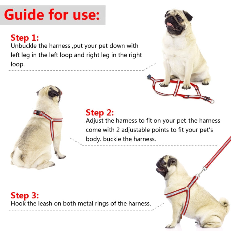 Small Medium Dogs Nylon Reflective Dog Leash Lead Set, Size:S(Green)