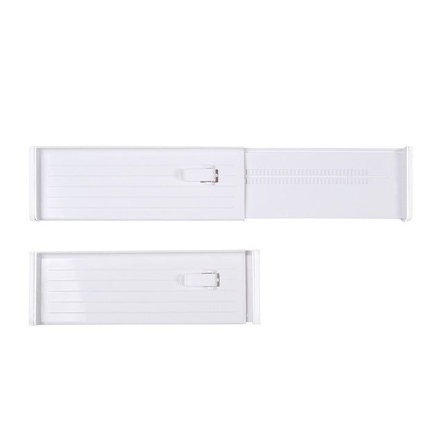Retractable Drawer Storage Partition Board Home Wardrobe Plastic Partition Plate(White)