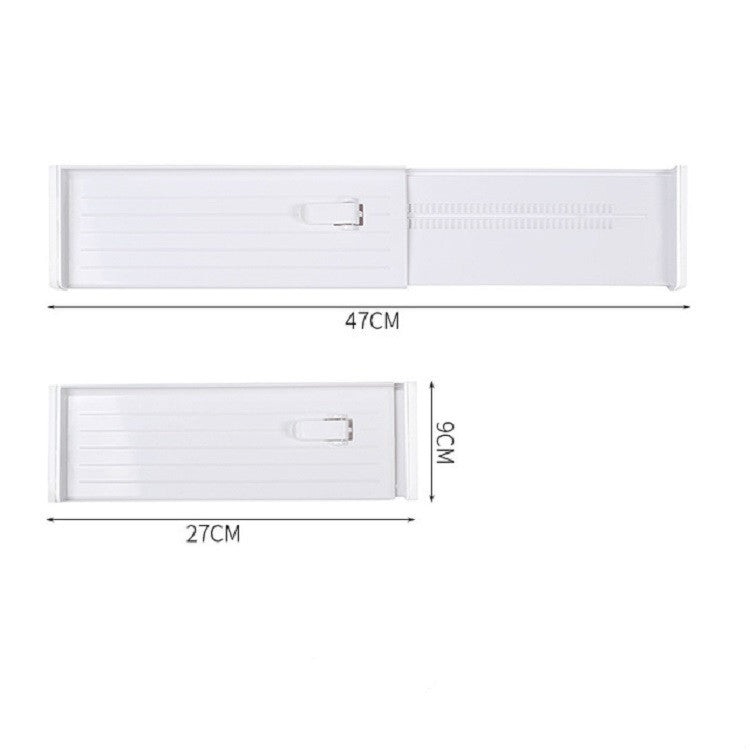 Retractable Drawer Storage Partition Board Home Wardrobe Plastic Partition Plate(White)