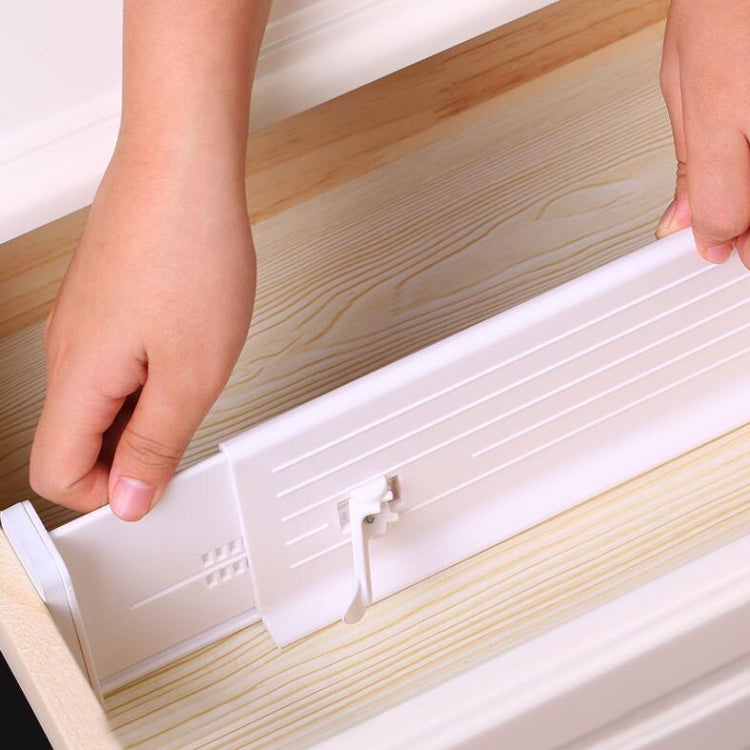 Retractable Drawer Storage Partition Board Home Wardrobe Plastic Partition Plate(White)