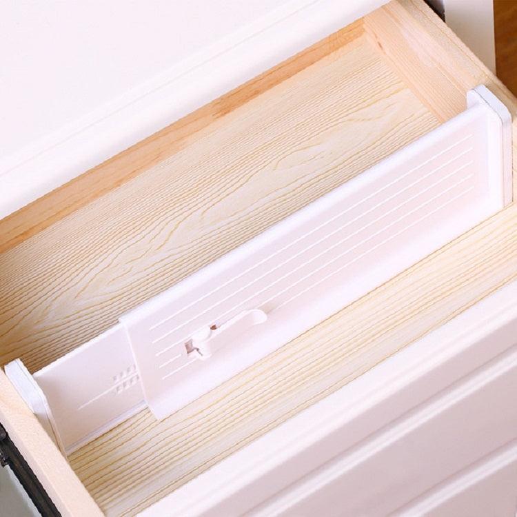 Retractable Drawer Storage Partition Board Home Wardrobe Plastic Partition Plate(White)