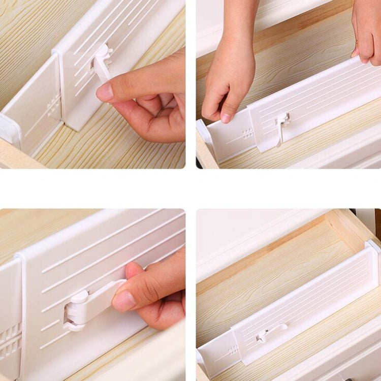 Retractable Drawer Storage Partition Board Home Wardrobe Plastic Partition Plate(White)