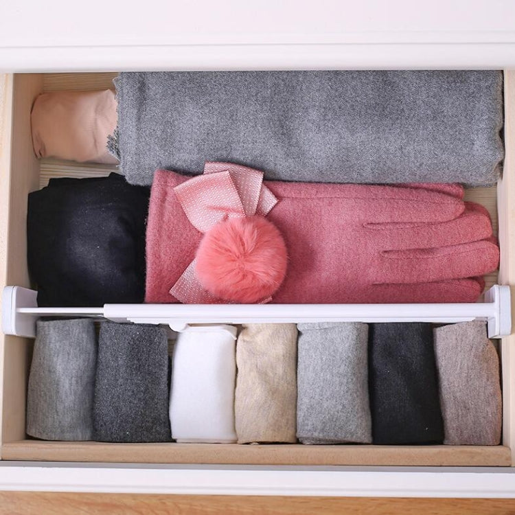 Retractable Drawer Storage Partition Board Home Wardrobe Plastic Partition Plate(White)