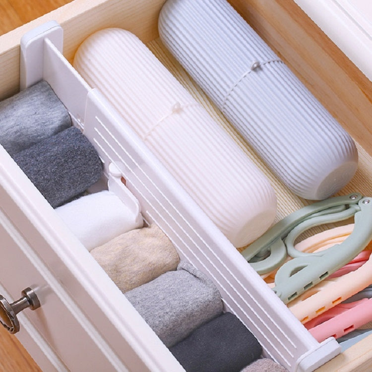 Retractable Drawer Storage Partition Board Home Wardrobe Plastic Partition Plate(White)