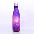 Starry Sky Pattern Thermal Cup Vacuum Flask Heat Water Bottle Portable Stainless Steel Sports Kettle, Capacity:500ml(Purple)