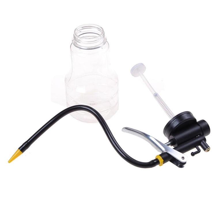 250cc Transparent High Pressure Pump Oiler Lubrication Oil Can Plastic Machine Oiler Grease 245mm Length flex Gun(Long mouth hose)