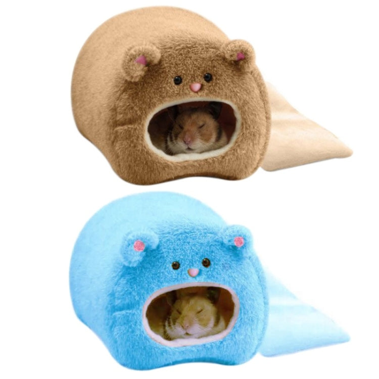 Cute Small Animal Cages Pet Rabbit Hamster House Bed Rat Qquirrel Guinea Winter Warm Hanging Cage Hamster Nest(Blue)