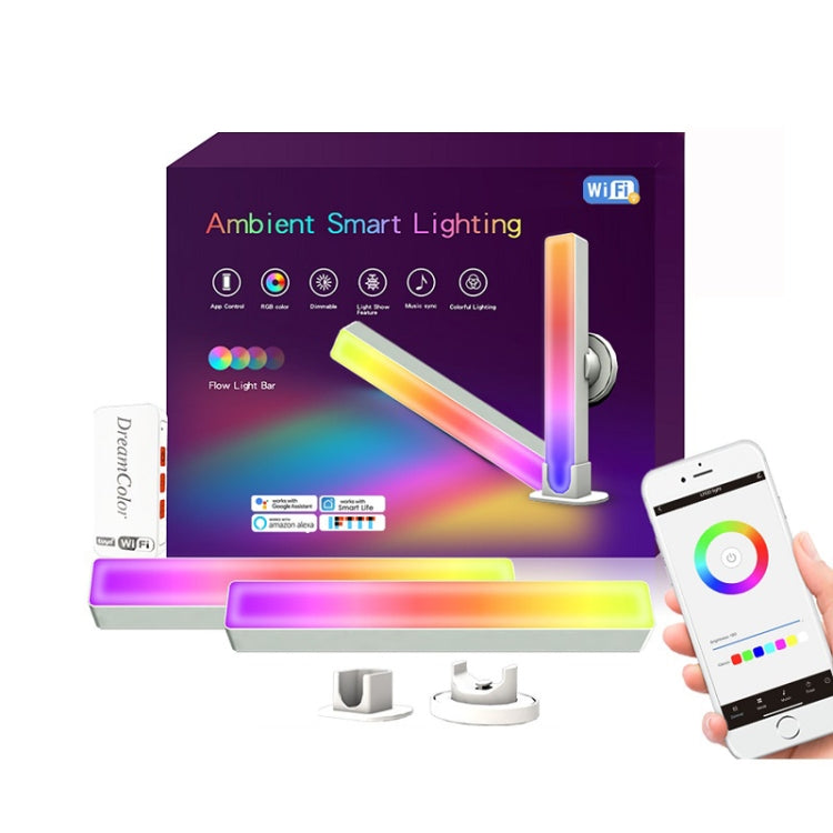 2pcs/box RGB Desktop Background Music Rhythm Pickup Ambient Light, Version: WiFi(US Plug)