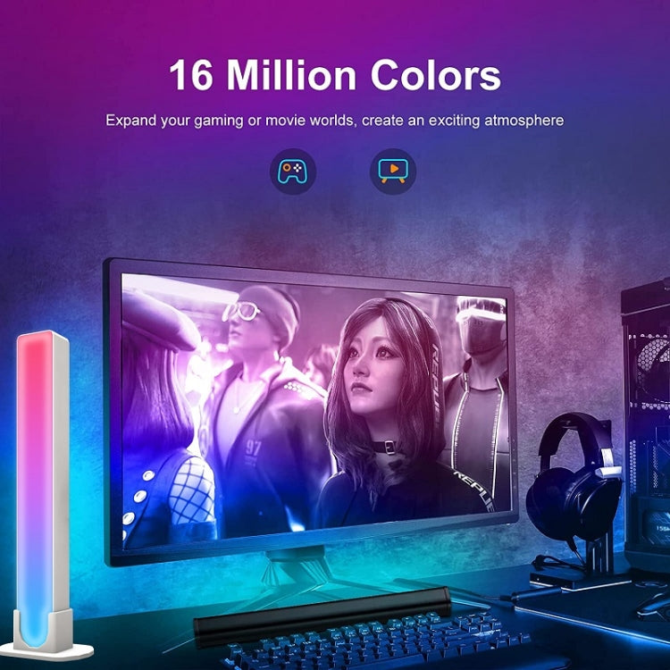 2pcs/box RGB Desktop Background Music Rhythm Pickup Ambient Light, Version: WiFi(EU Plug)