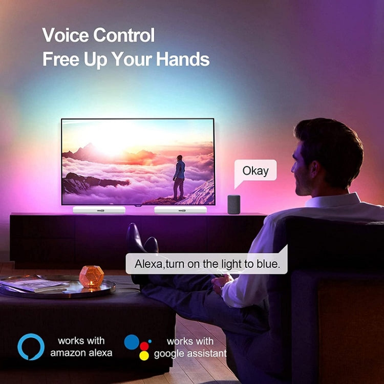 2pcs/box RGB Desktop Background Music Rhythm Pickup Ambient Light, Version: WiFi(US Plug)