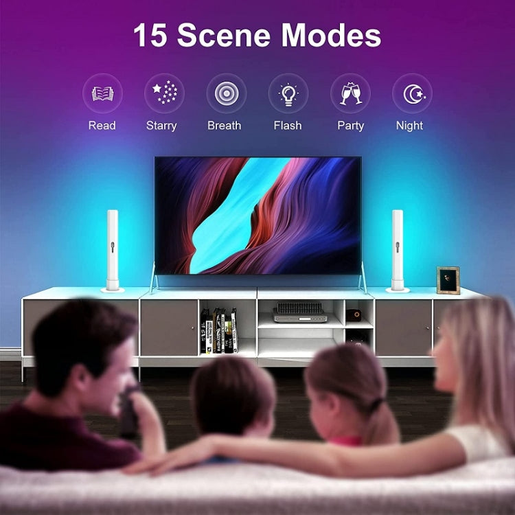 2pcs/box RGB Desktop Background Music Rhythm Pickup Ambient Light, Version: WiFi(EU Plug)