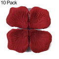 1000pcs / 10 Pack Artificial Wedding Rose Petals Flowers Wedding Decorations(Wine Red)