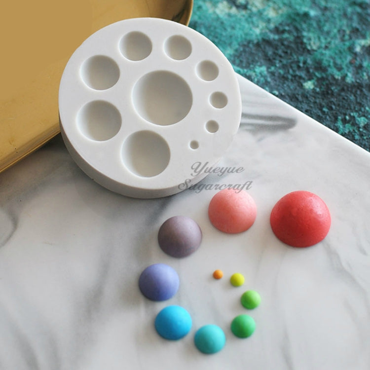 Round Silicone Fondant Cake Mold DIY Baking Decoration Chocolate Tool(Grey)