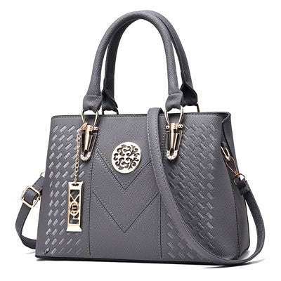 Embroidery Messenger Bags Women Leather Handbags  Bags for Women Hand Bag(Gray)