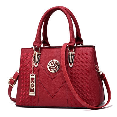 Embroidery Messenger Bags Women Leather Handbags  Bags for Women Hand Bag(Red)