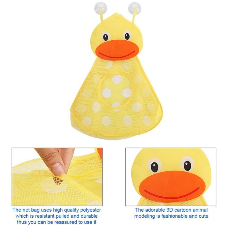 Baby Shower Bath Toys Storage Mesh Bag with Strong Suction Cups(Yellow)
