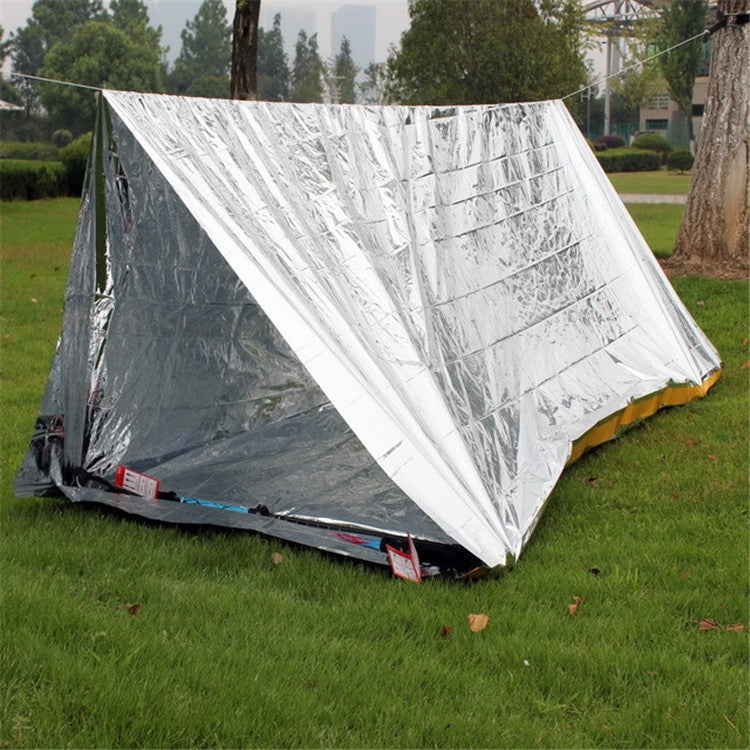 Emergency Simple Tent Outdoor Rescue Blanket First Aid Sunscreen Insulation Blanket, Color:Silver