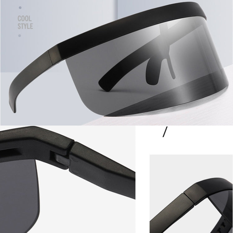 Anti-peeping Sun Mirror Integrated Anti-foam Sunscreen Mask, Color:Black Frame Transparent