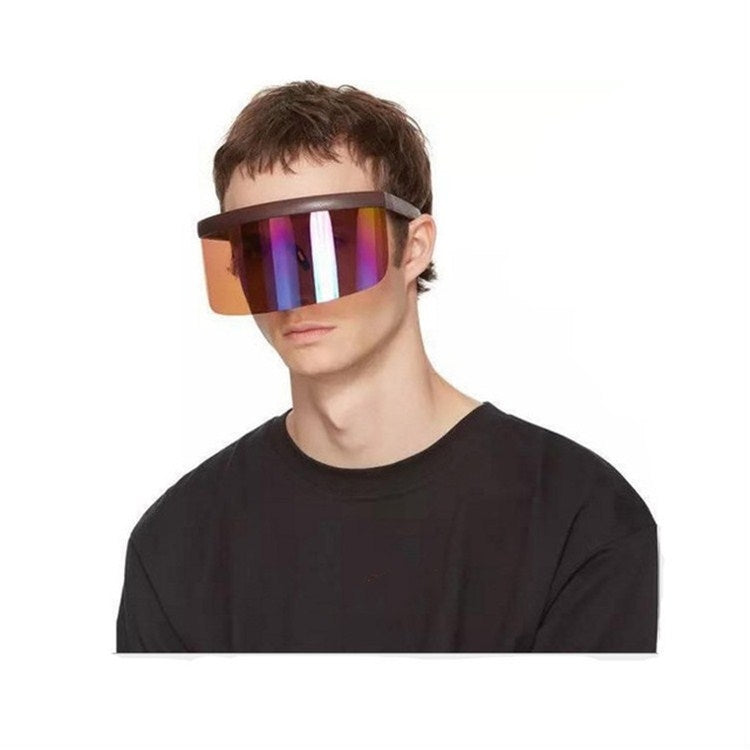 Anti-peeping Sun Mirror Integrated Anti-foam Sunscreen Mask, Color:Black Frame Transparent