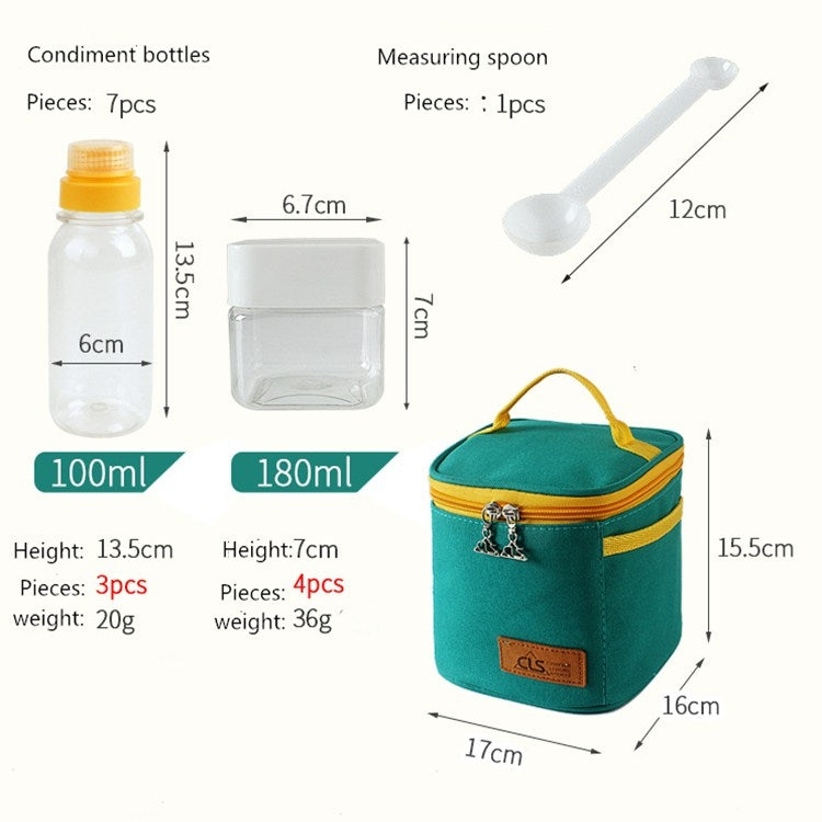 CLS Outdoor Seasoning Bottle Set Portable Seasoning Jar Barbecue Utensil Combination