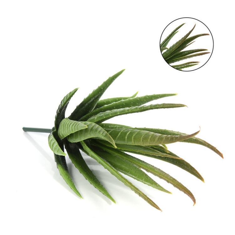 Artificial Mini Aloe Plastic Plants Craft Floristry Landscape Garden Family Office Decoration(Flocking Green Red Tip)