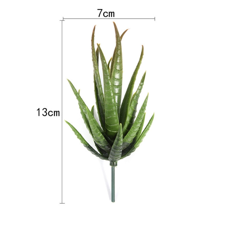 Artificial Mini Aloe Plastic Plants Craft Floristry Landscape Garden Family Office Decoration(Flocking Green Red Tip)