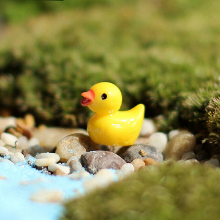 5 PCS Mini Doll House Accessories Resin Three-dimensional Small Yellow Duck Plant Decoration