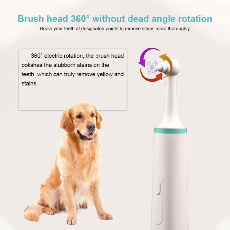 Pet Electric Toothbrush Tooth Polisher Oral Cleaning Plaque Removal Tool(Green)