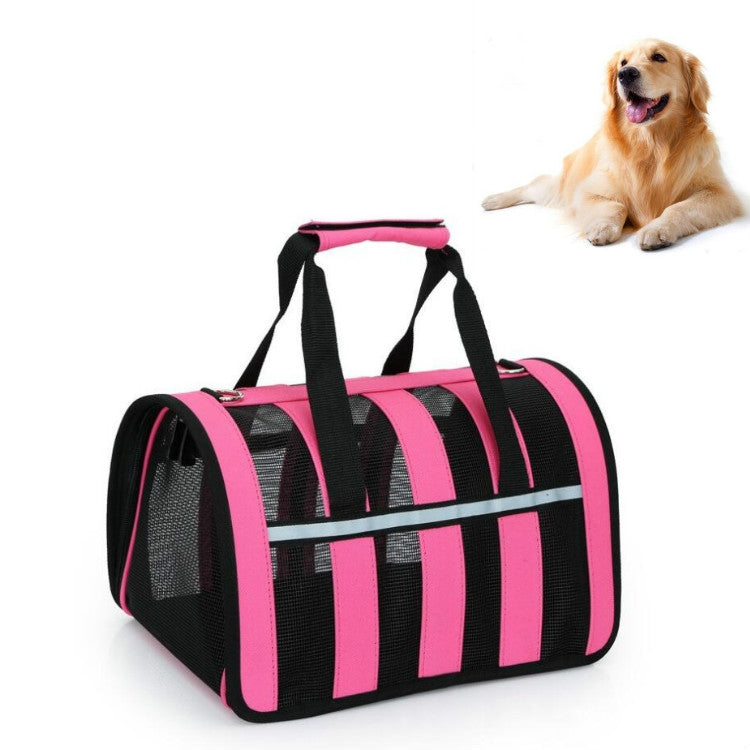 Foldable Mesh Breathable Pets Go Out Portable Diagonal Carrying Bag, Size:S(Rose Red)