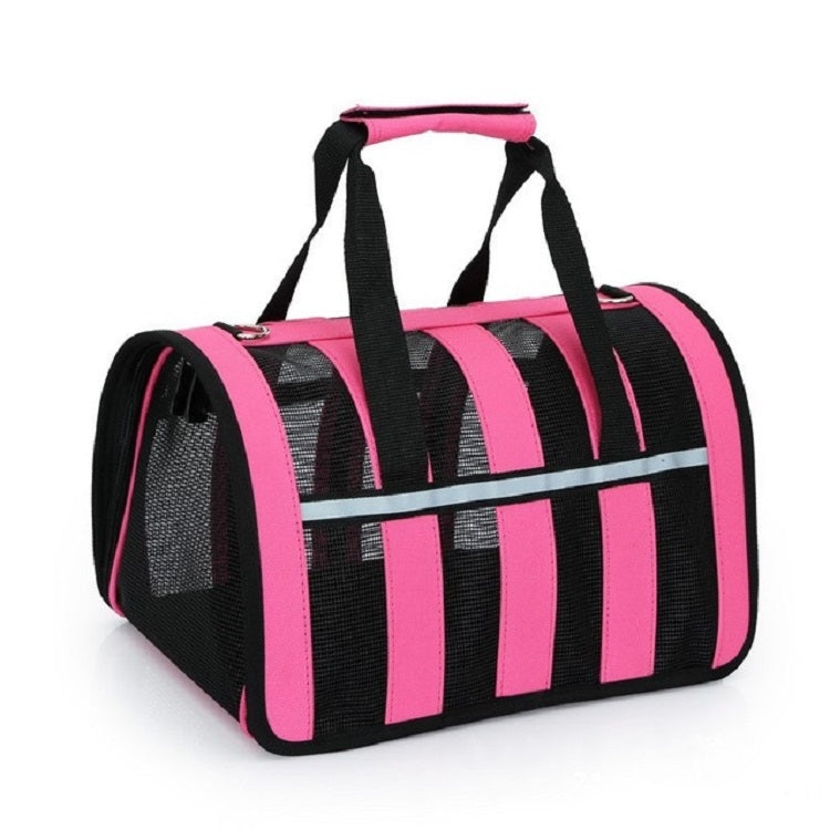 Foldable Mesh Breathable Pets Go Out Portable Diagonal Carrying Bag, Size:S(Rose Red)