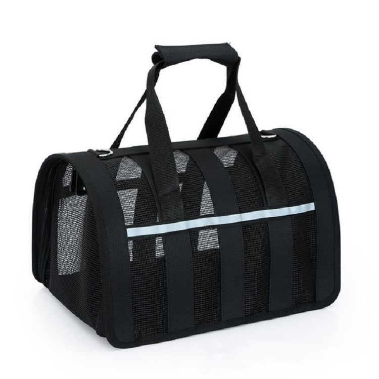 Foldable Mesh Breathable Pets Go Out Portable Diagonal Carrying Bag, Size:S(Black)