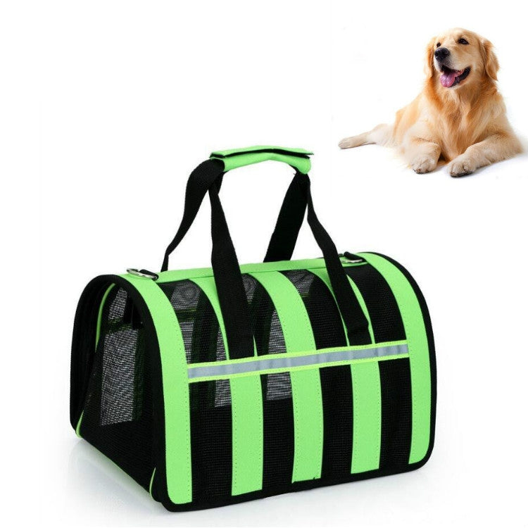Foldable Mesh Breathable Pets Go Out Portable Diagonal Carrying Bag, Size:L(Green)