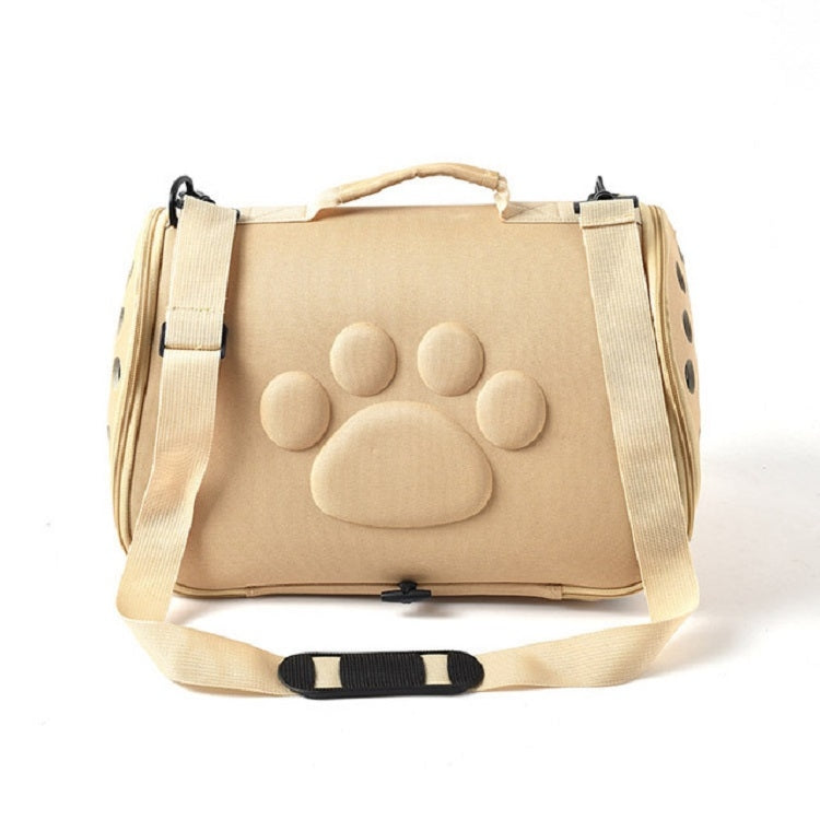 Cats and Dogs Go Out Portable Breathable Foldable EVA Pet Bag, Size:43×25×26cm(Khaki)