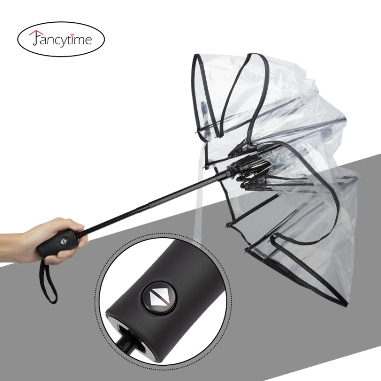 Creative Transparent Folding Umbrella 8 Bones Automatic Umbrella(White)
