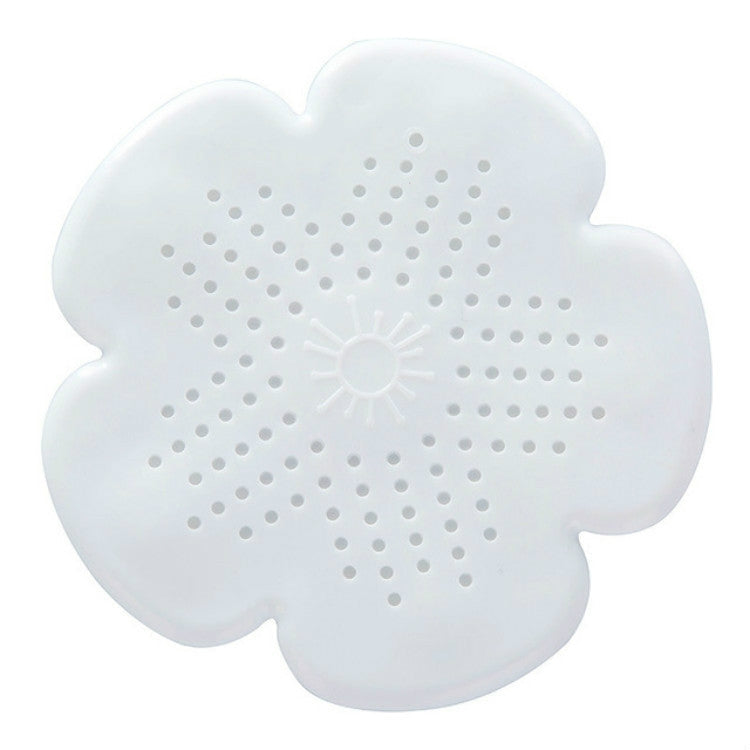 Flower Shape Bathroom Floor Drain Hair Stopper Filter Sink Strainer(White)