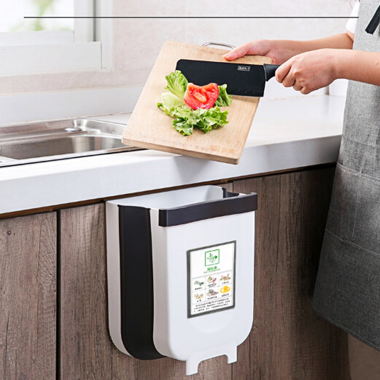 Foldable Hanging Kitchen Trash Can, Size:23x6x29cm(Coffee)