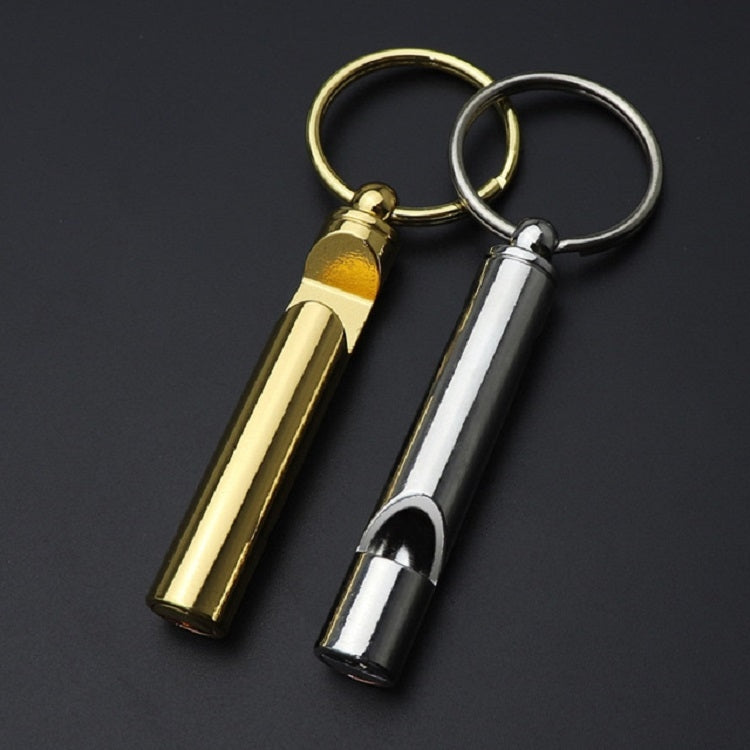 2 PCS Metal Whistle Bottle Opener Keychain Creative Multifunctional Key Ring Pendant, Color:Silver