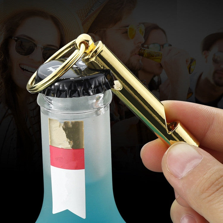 2 PCS Metal Whistle Bottle Opener Keychain Creative Multifunctional Key Ring Pendant, Color:Silver