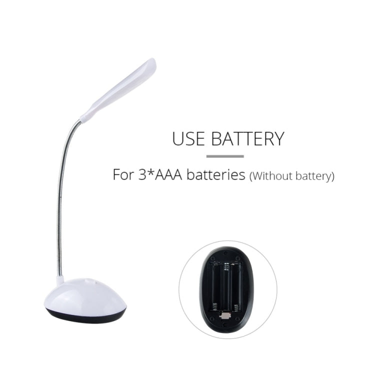 2 PCS Flexible Adjustable Portable Bedroom Reading Desk Lamp LED Night Light for Children(White)