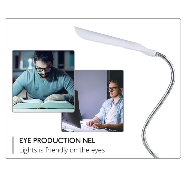 2 PCS Flexible Adjustable Portable Bedroom Reading Desk Lamp LED Night Light for Children(White)