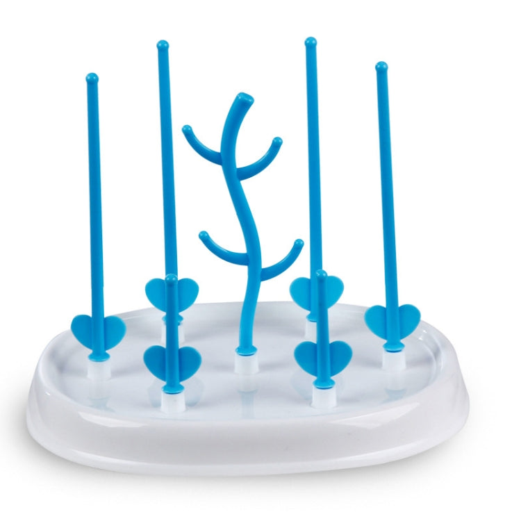 Baby Bottle Drying Rack Simple Tree Shape Cleaning Dryer Detachable Useful Infant Milk Cup Nipple Pacifier Holder(Blue)