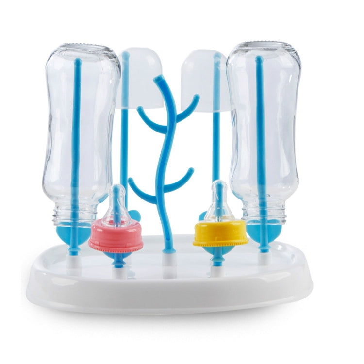 Baby Bottle Drying Rack Simple Tree Shape Cleaning Dryer Detachable Useful Infant Milk Cup Nipple Pacifier Holder(Blue)