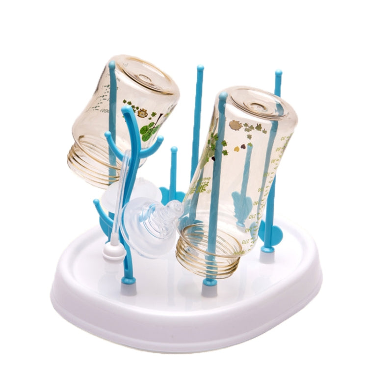 Baby Bottle Drying Rack Simple Tree Shape Cleaning Dryer Detachable Useful Infant Milk Cup Nipple Pacifier Holder(Blue)