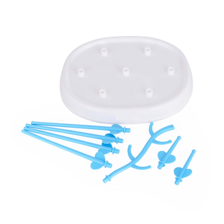 Baby Bottle Drying Rack Simple Tree Shape Cleaning Dryer Detachable Useful Infant Milk Cup Nipple Pacifier Holder(Blue)