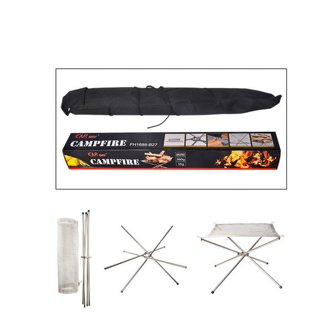 Outdoor Fire Burning Portable Solid Fuel Frame Folding Furnace Fire Rack Camping Tools