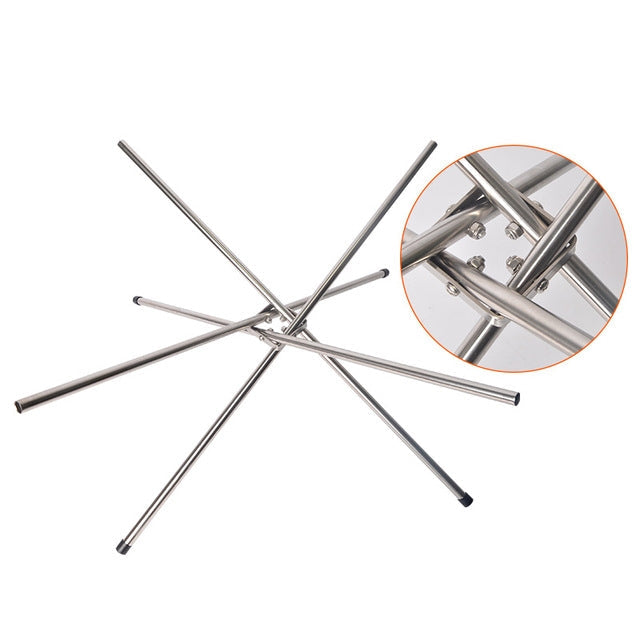 Outdoor Fire Burning Portable Solid Fuel Frame Folding Furnace Fire Rack Camping Tools